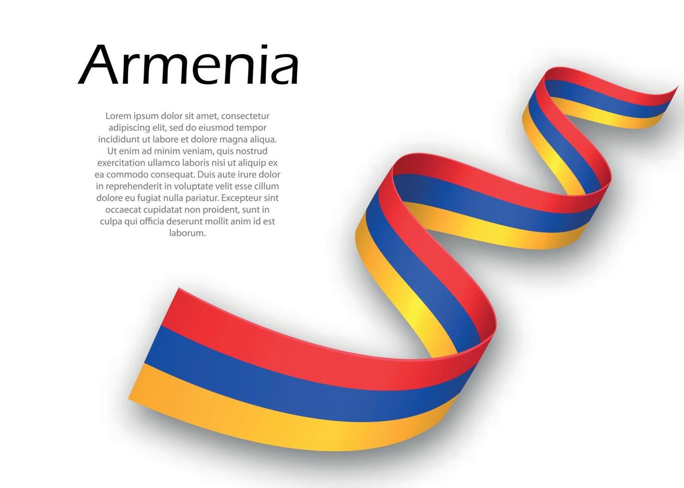 agitant un ruban ou une bannière avec le drapeau de l'arménie vecteur