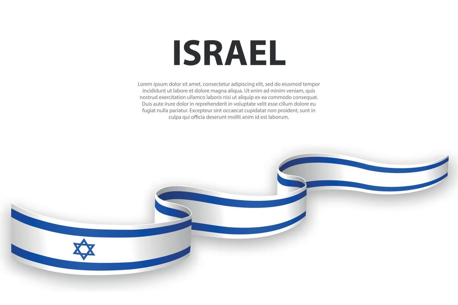 agitant un ruban ou une bannière avec le drapeau d'Israël vecteur