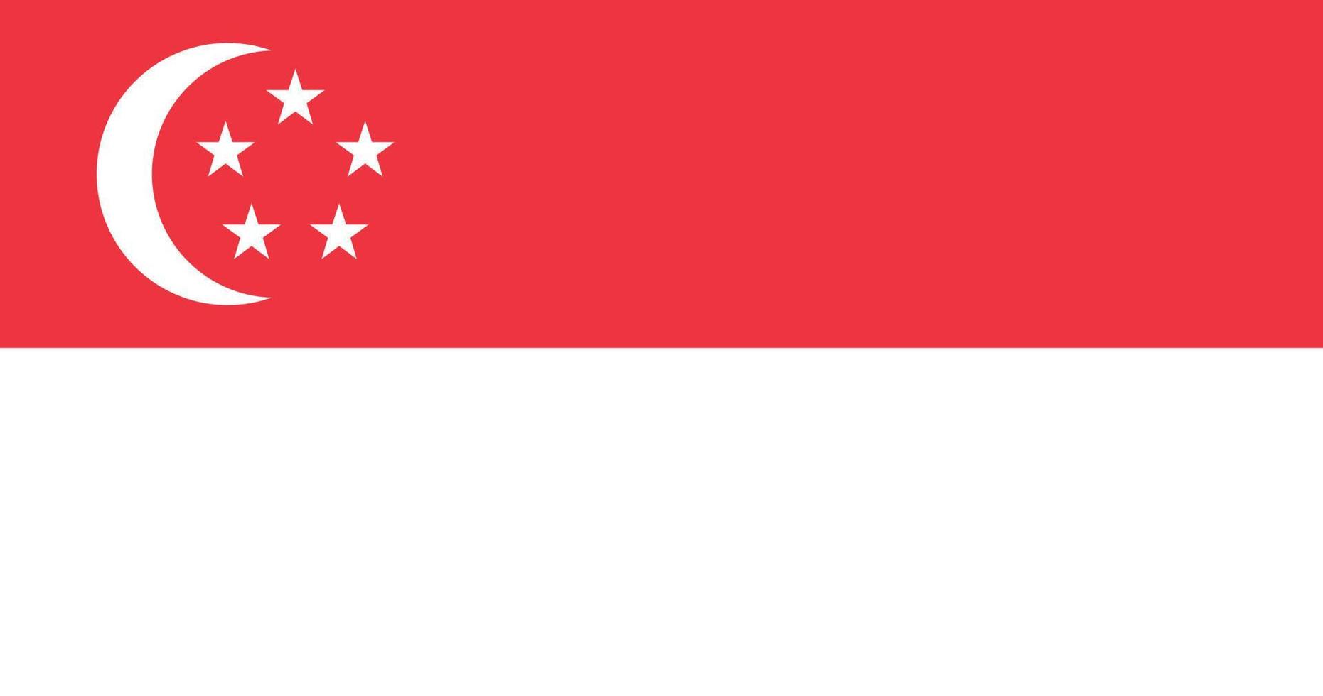 drapeau de singapour avec illustration originale de vecteur de couleur rvb