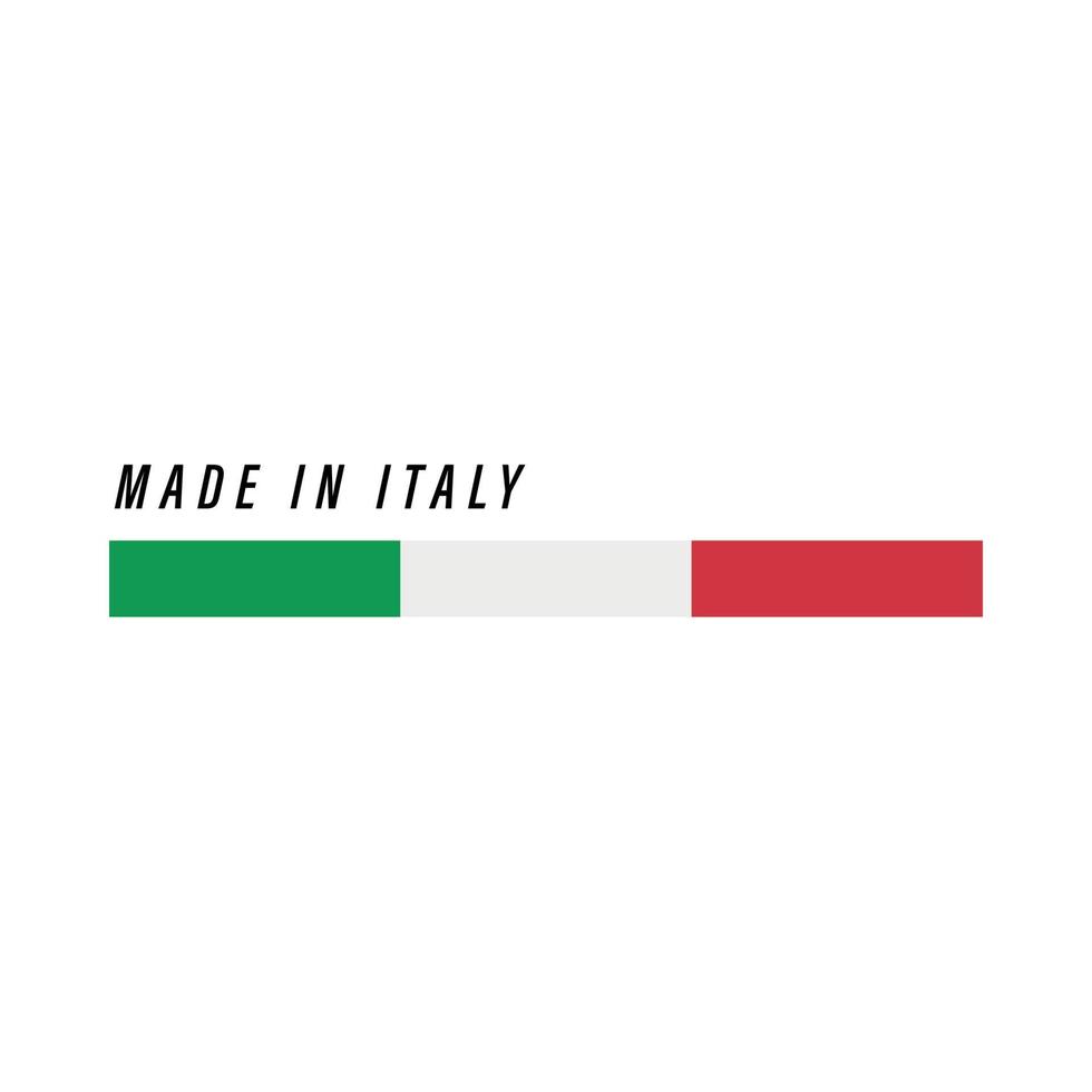 fabriqué en italie, badge ou étiquette avec drapeau isolé vecteur