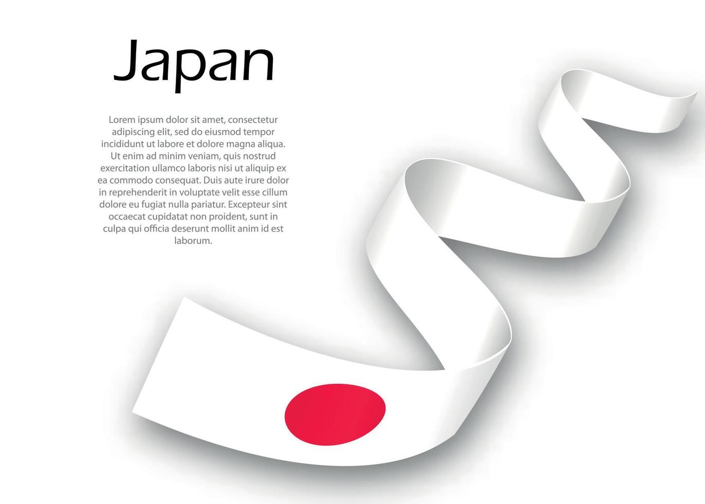 agitant un ruban ou une bannière avec le drapeau du japon. modèle pour indépendant vecteur
