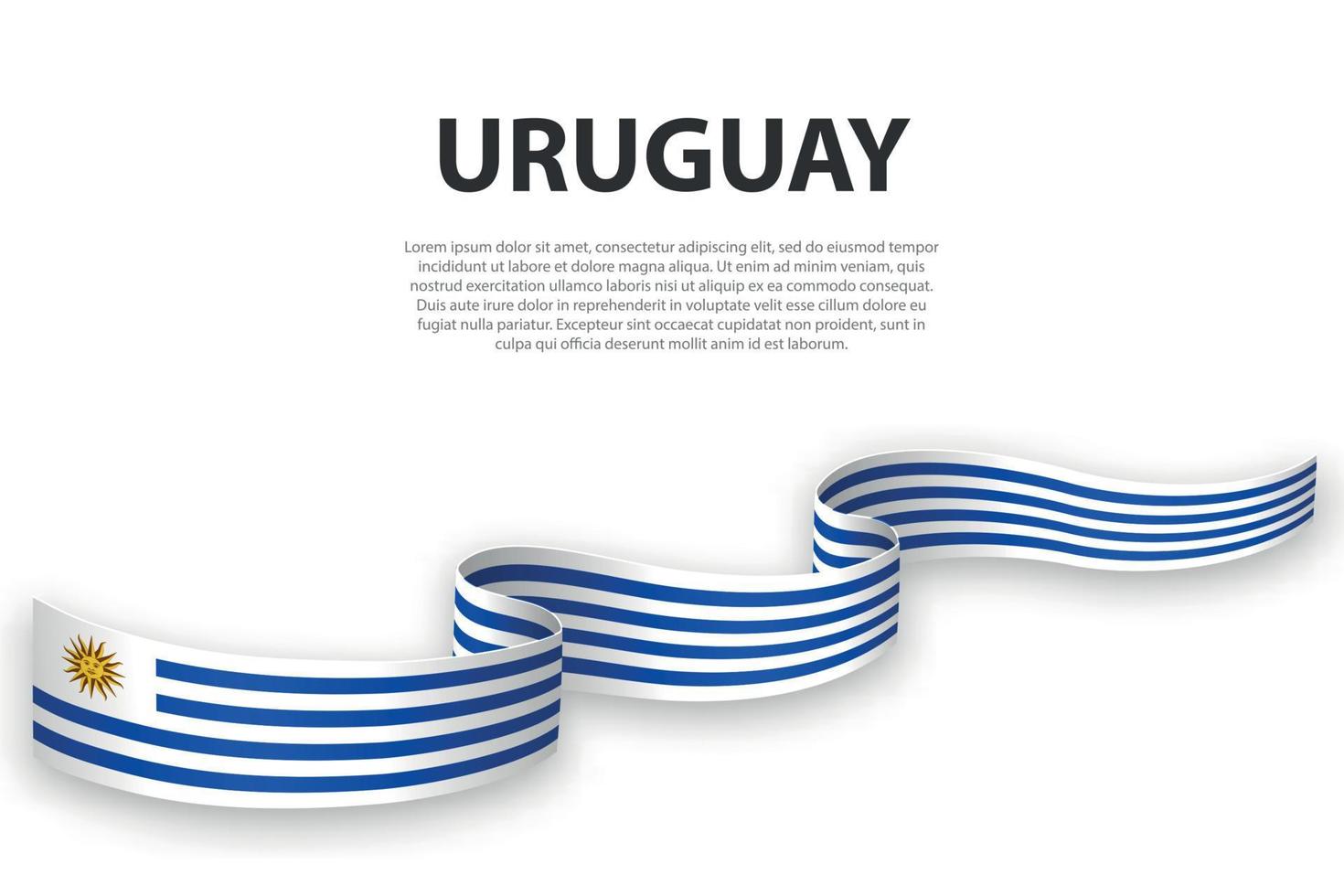 agitant un ruban ou une bannière avec le drapeau de l'uruguay vecteur