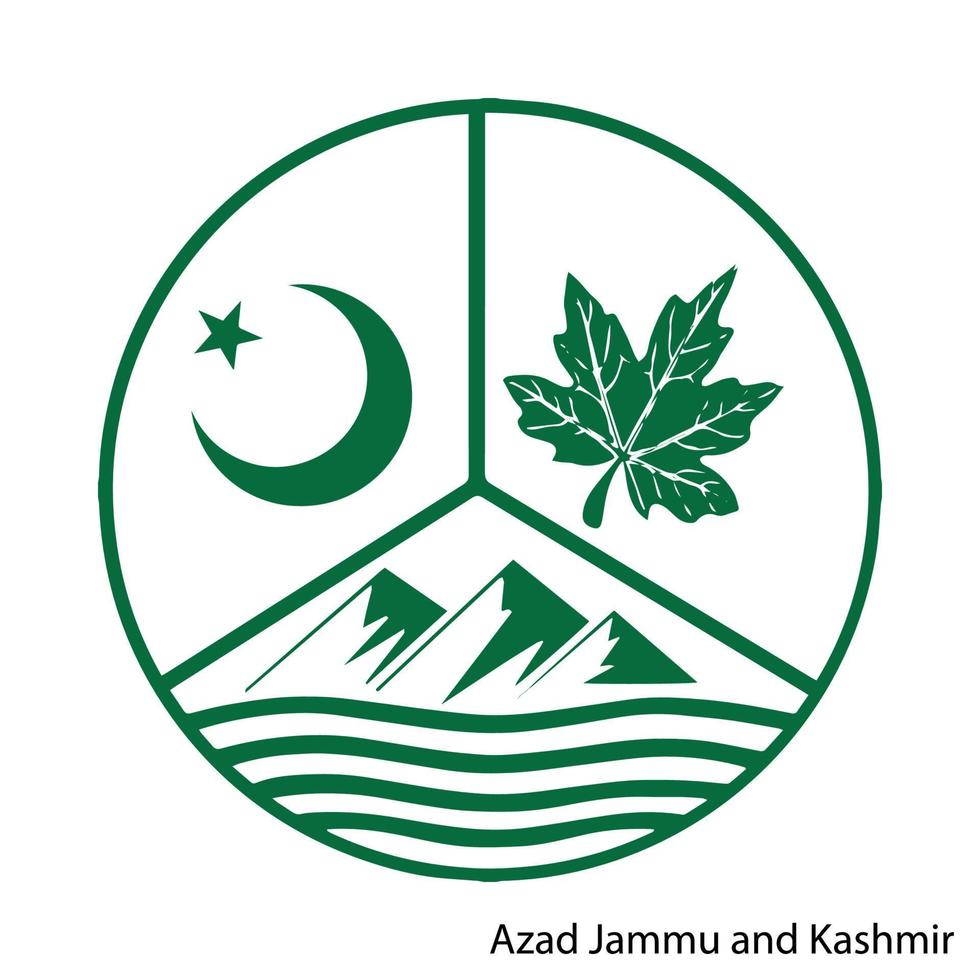 armoiries d'azad jammu et cachemire est une région pakistanaise. vecteur