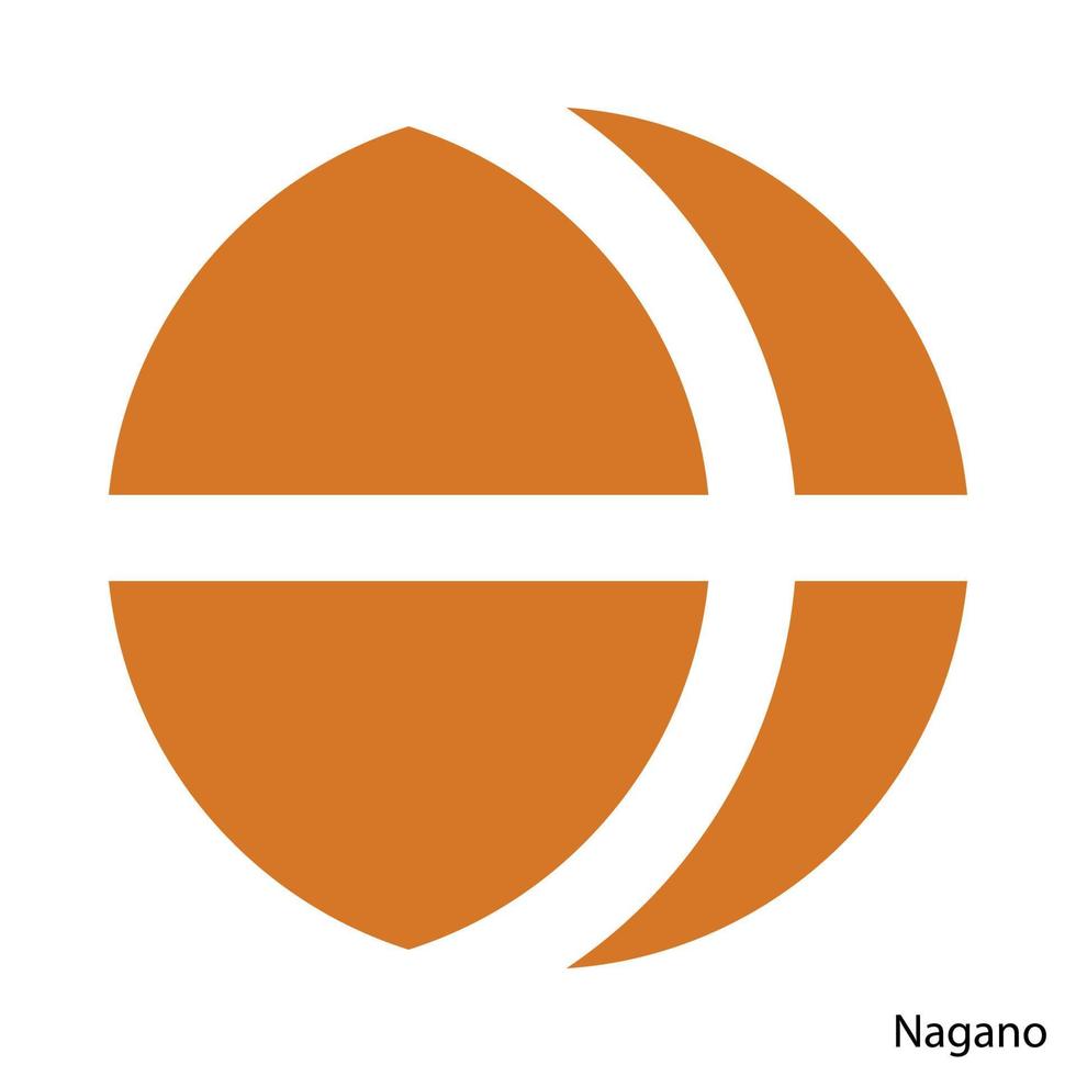 armoiries de nagano est une préfecture du japon. emblème de vecteur