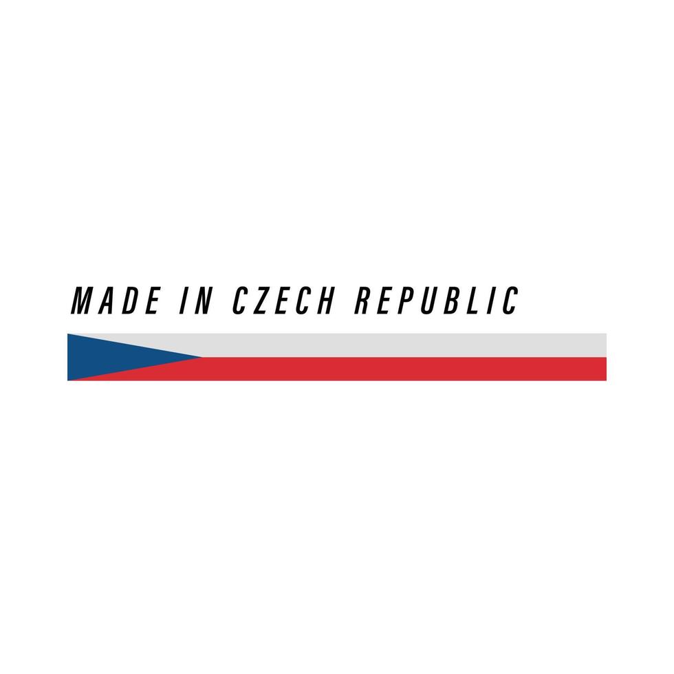 fabriqué en république tchèque, badge ou étiquette avec drapeau isolé vecteur