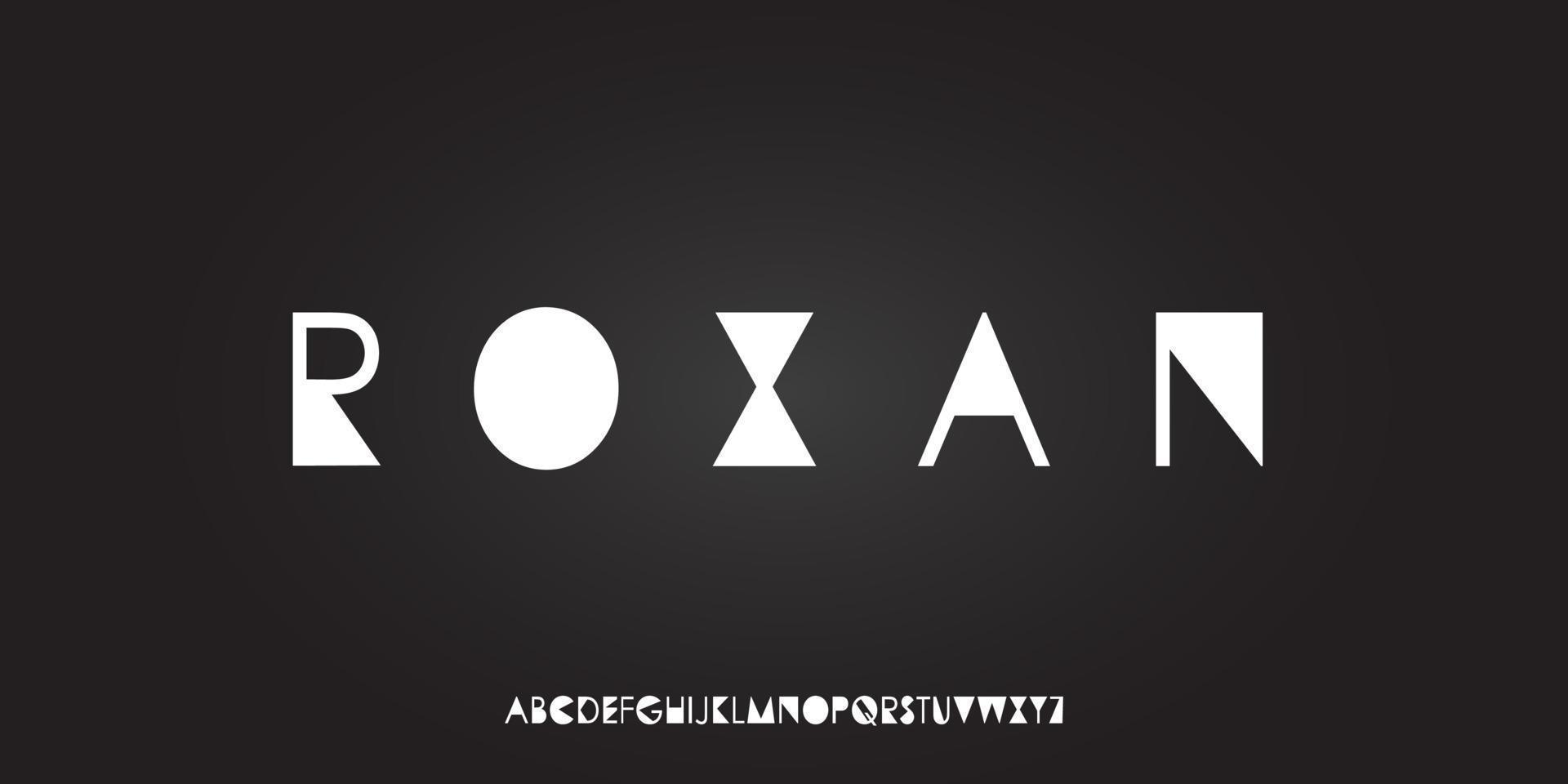 polices abstraites de l'alphabet numérique moderne. vecteur