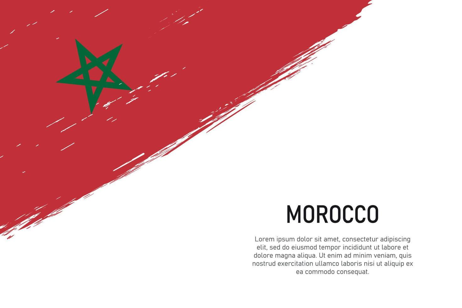 fond de coup de pinceau de style grunge avec le drapeau du maroc vecteur