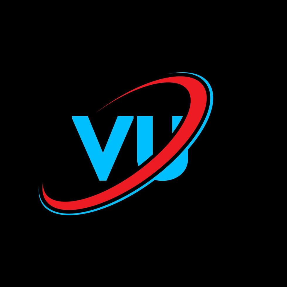 création de logo de lettre vu vu. lettre initiale vu cercle lié logo monogramme majuscule rouge et bleu. logo vu, conception vu. vu, vu vecteur