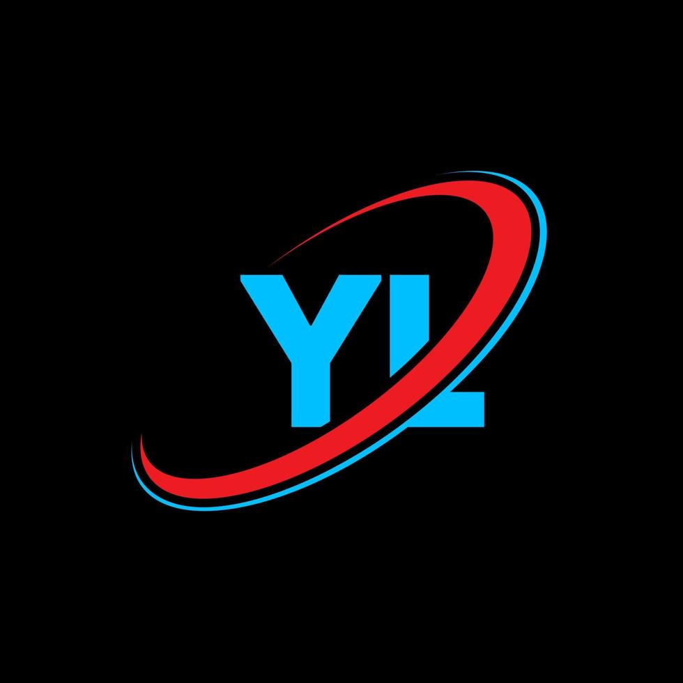 création de logo de lettre yl yl. lettre initiale yl cercle lié logo monogramme majuscule rouge et bleu. logo yl, conception yl. yl, yl vecteur