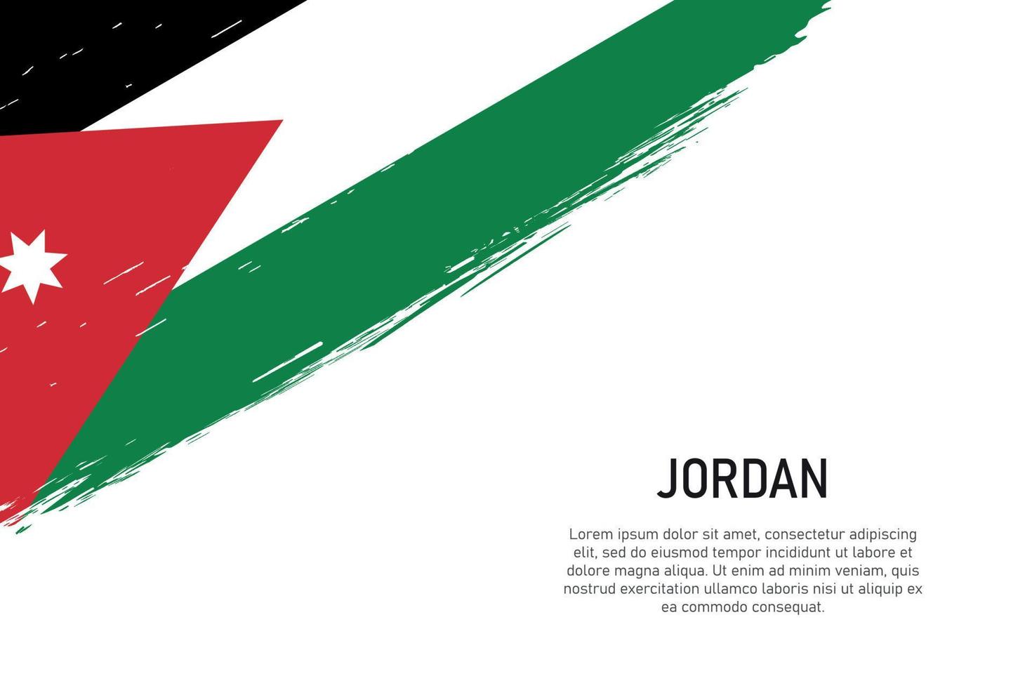 fond de coup de pinceau de style grunge avec le drapeau de la jordanie vecteur