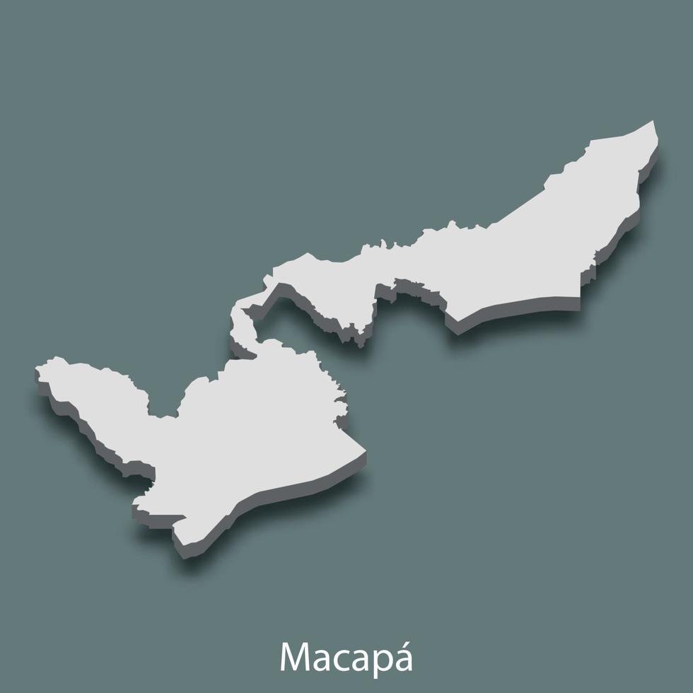 La carte isométrique 3d de macapa est une ville du brésil vecteur