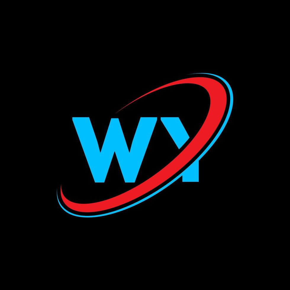 wy logo. wy conception. lettre wy bleue et rouge. création de logo de lettre wy. lettre initiale wy cercle lié logo monogramme majuscule. vecteur