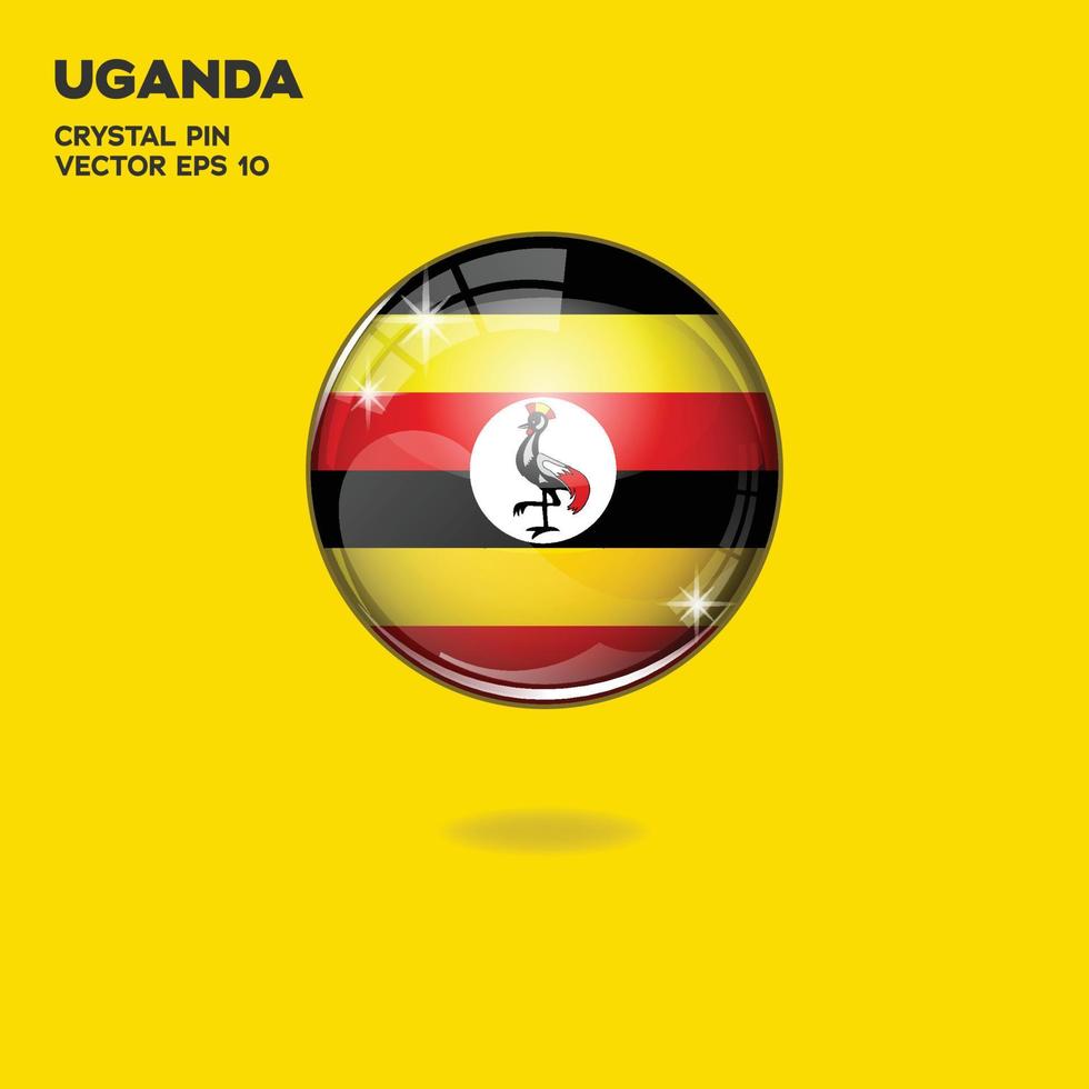 drapeau ouganda boutons 3d vecteur