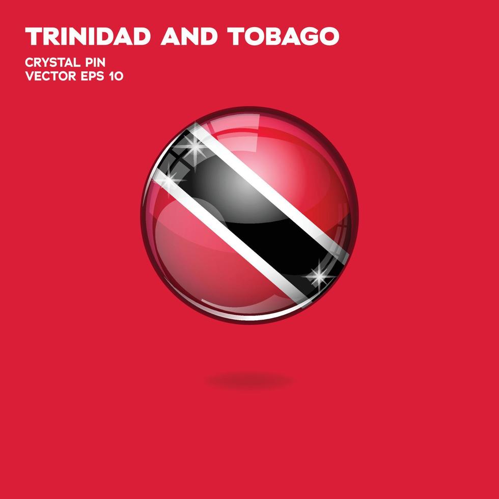 drapeau trinidad et tobago boutons 3d vecteur