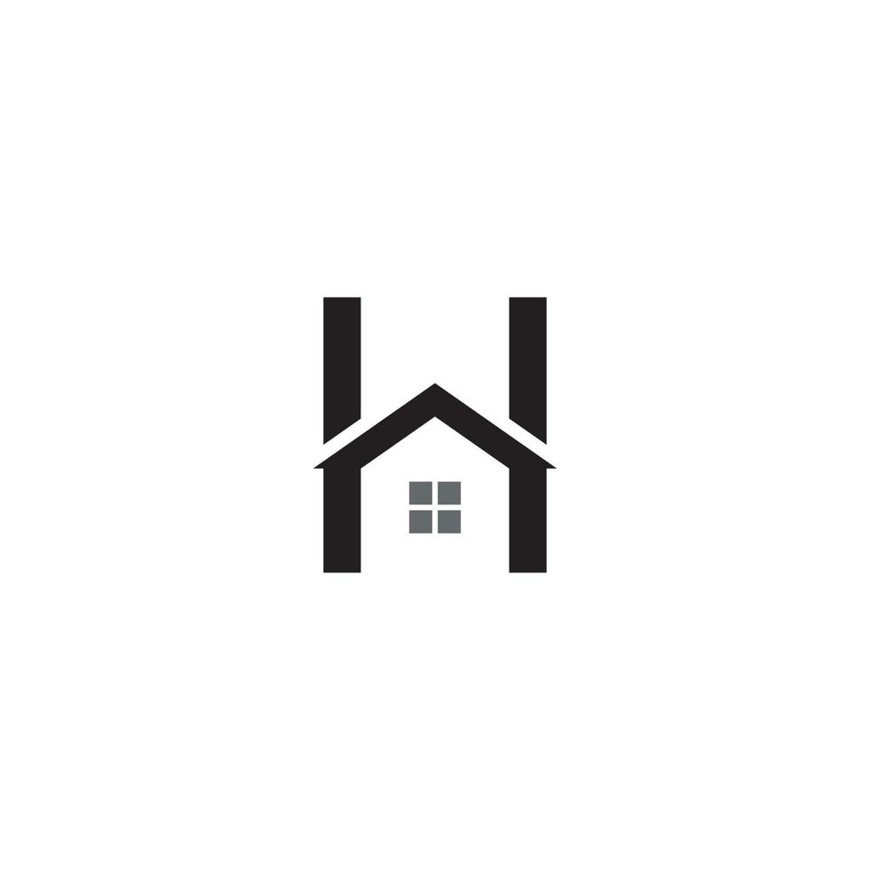 lettre h et conception de logo ou d'icône de maison vecteur