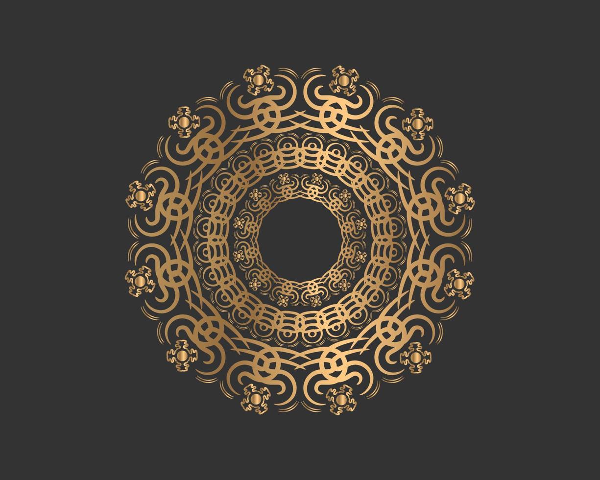 conception de mandala, conception de mandala coloré de fond d'or de luxe vecteur