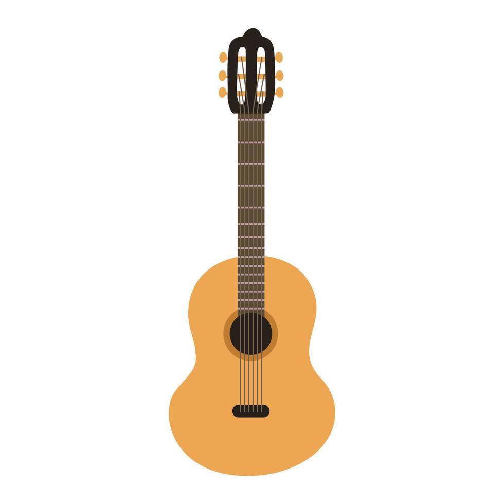 guitare classique. illustration pour l'impression, les arrière-plans, les couvertures et l'emballage. l'image peut être utilisée pour les cartes de voeux, les affiches, les autocollants et le textile. isolé sur fond blanc. vecteur