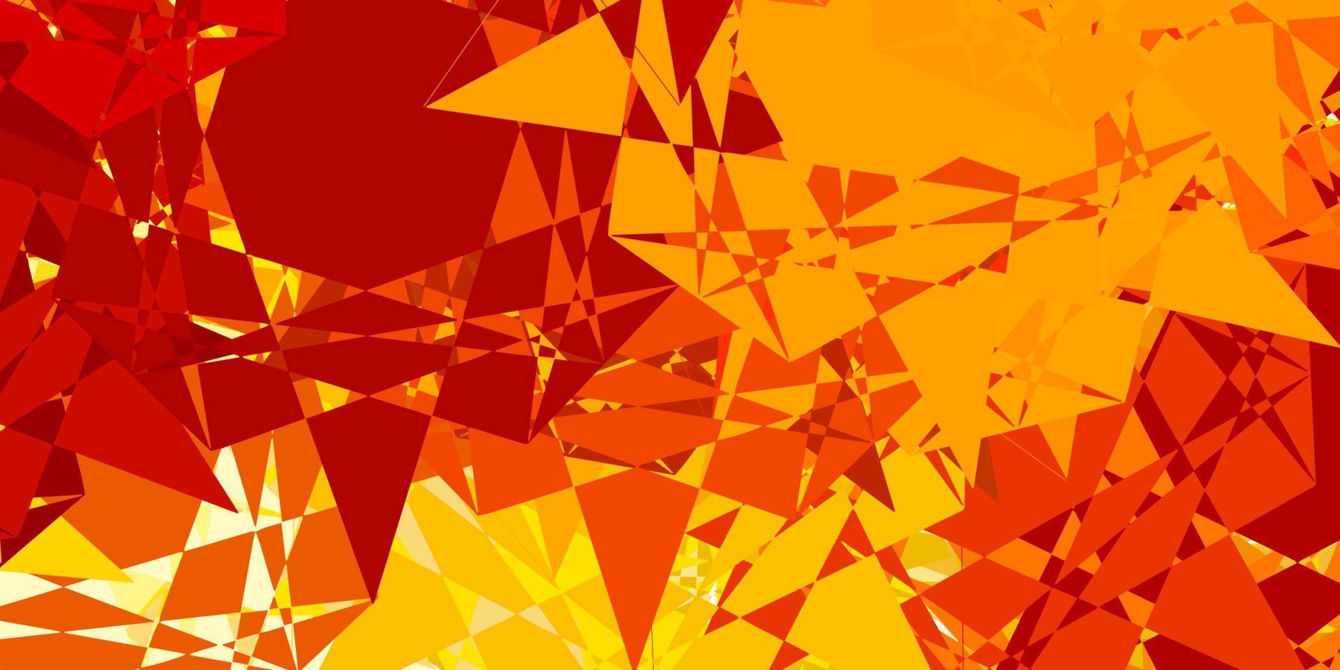 texture de vecteur orange clair avec des triangles aléatoires.