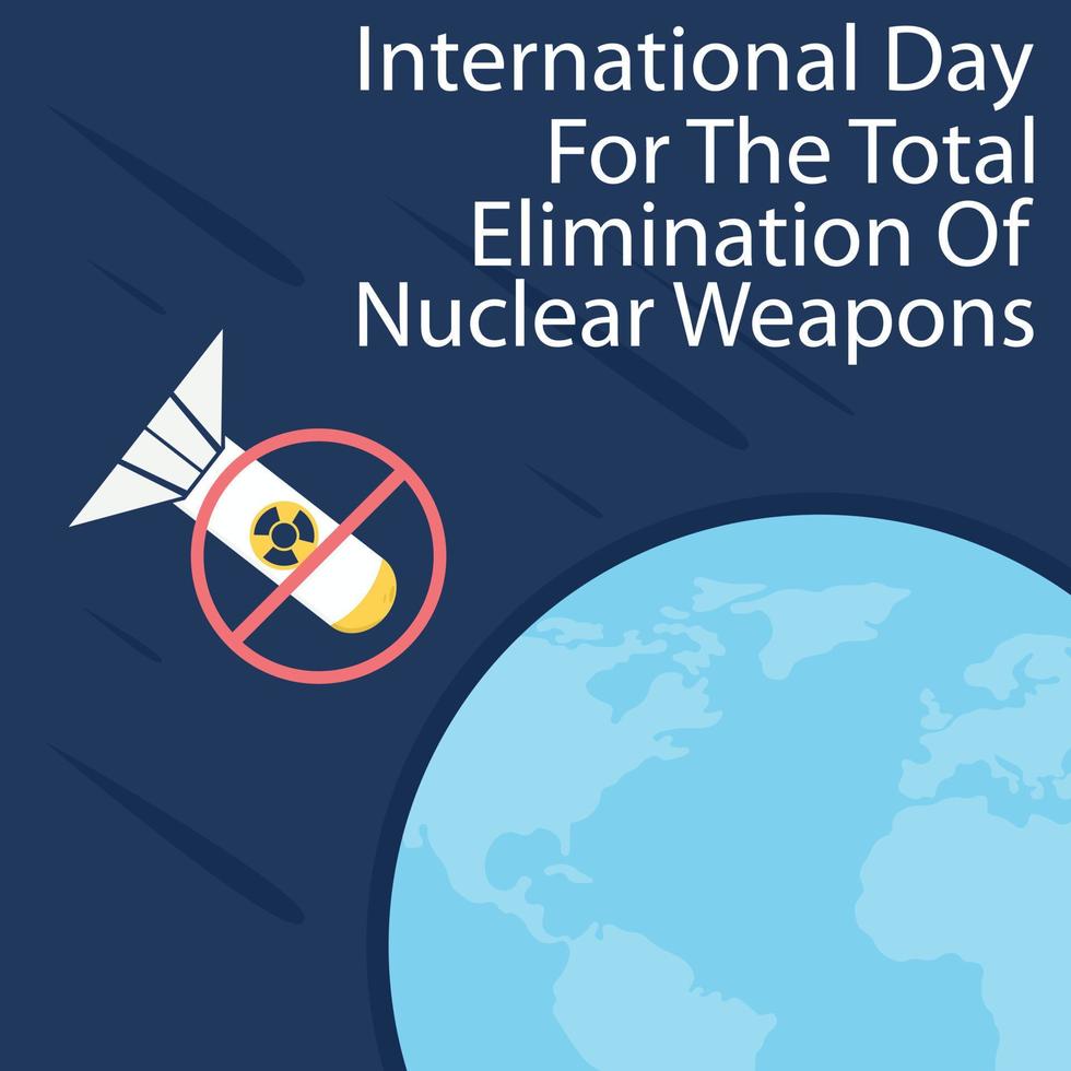 le graphique vectoriel d'illustration d'une fusée nucléaire volera vers la terre, parfait pour la journée internationale, l'élimination totale de l'arme nucléaire, la célébration, la carte de voeux, l'énergie, etc.