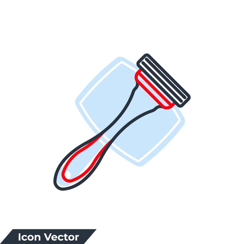 rasage rasoir icône logo illustration vectorielle. modèle de symbole de lame de rasoir pour la collection de conception graphique et web vecteur
