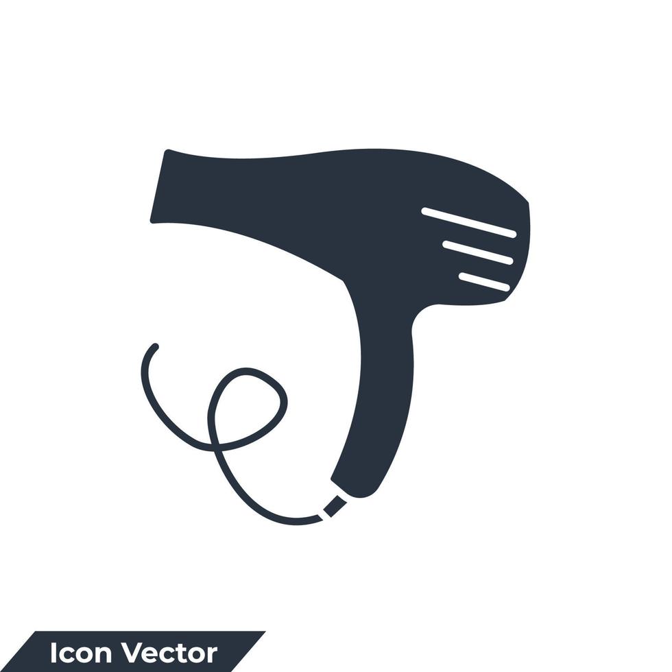 sèche-cheveux icône logo illustration vectorielle. modèle de symbole de sèche-cheveux pour la collection de conception graphique et web vecteur