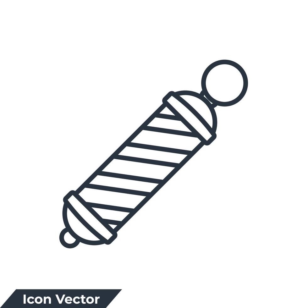 illustration vectorielle du logo de l'icône du poteau de barbier. modèle de symbole de poteau de barbier pour la collection de conception graphique et web vecteur