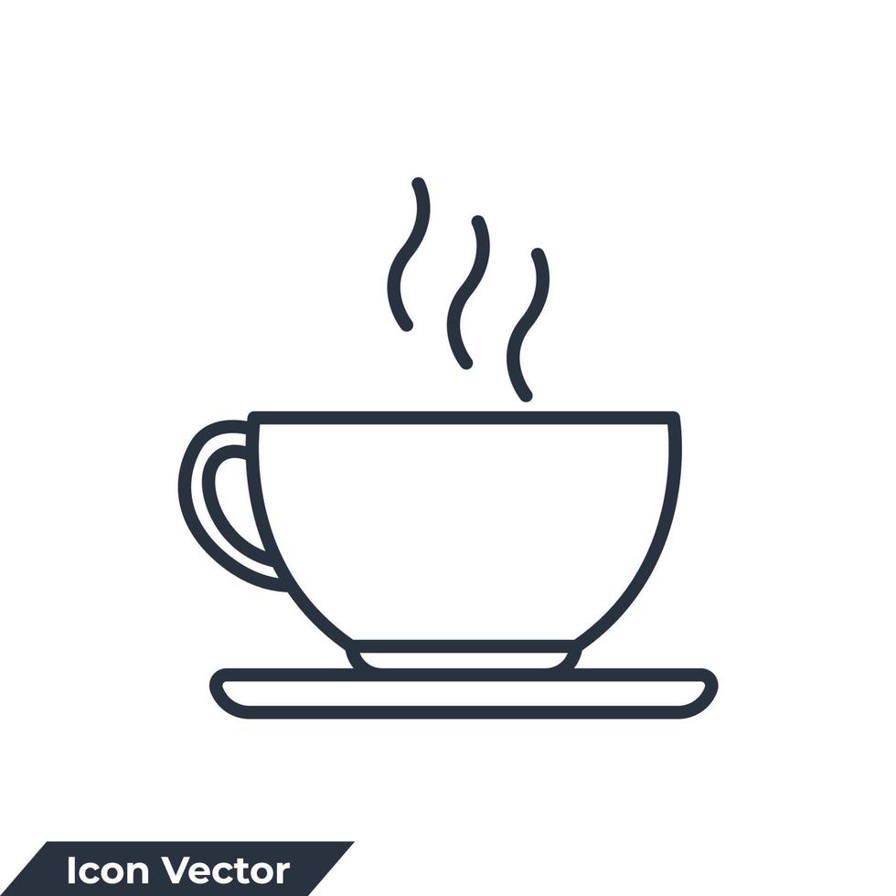 tasse à café icône logo illustration vectorielle. modèle de symbole de tasse de café pour la collection de conception graphique et web vecteur