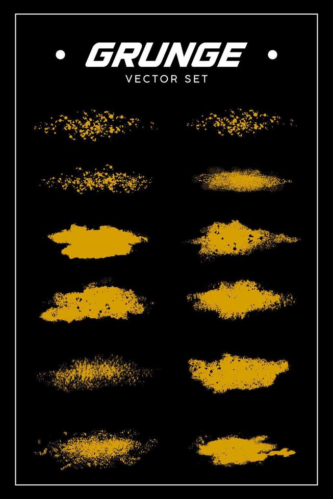 ensemble vectoriel d'effet grunge pour le coup de pinceau et l'arrière-plan