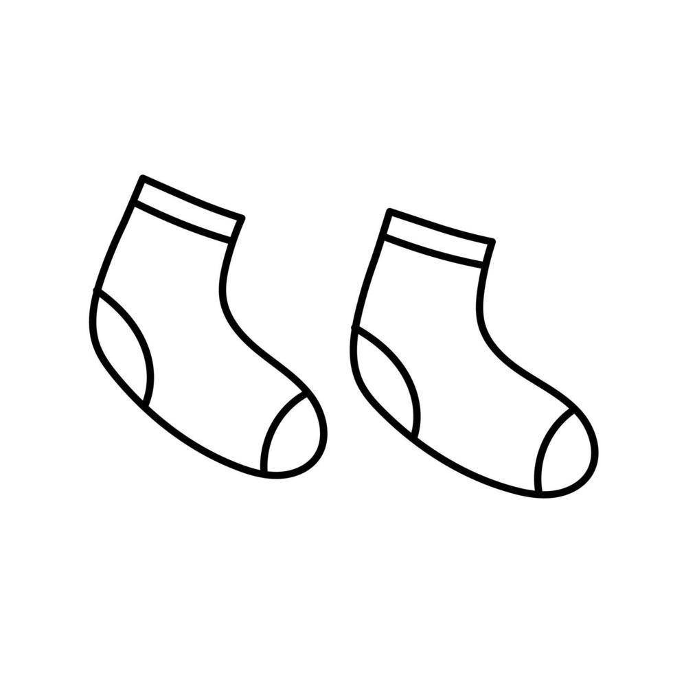 illustration avec une chaussette de bébé sur un fond blanc isolé. clipart vectoriel dans le style doodle pour un magasin, un site Web, une carte postale ou une affiche pour enfants