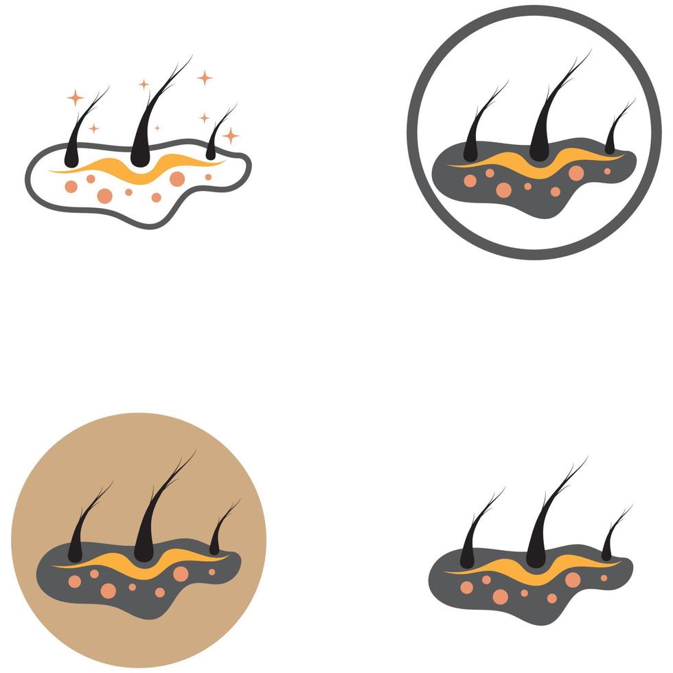 logo de traitement capillaire logo de greffe de cheveux, logo de suppression illustration de conception d'image vectorielle vecteur