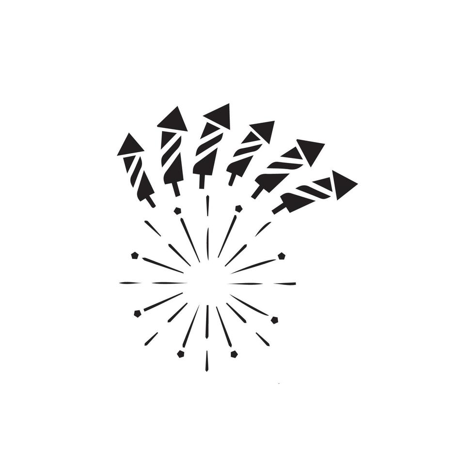 modèle de conception d'illustration d'icône de vecteur de feu d'artifice
