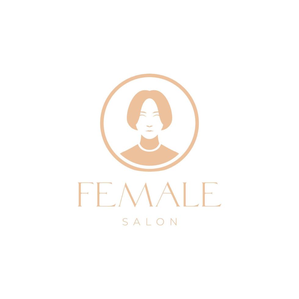 création de logo beauté femme cheveux courts vecteur