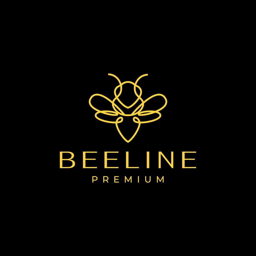 création de logo d'abeille en ligne continue vecteur