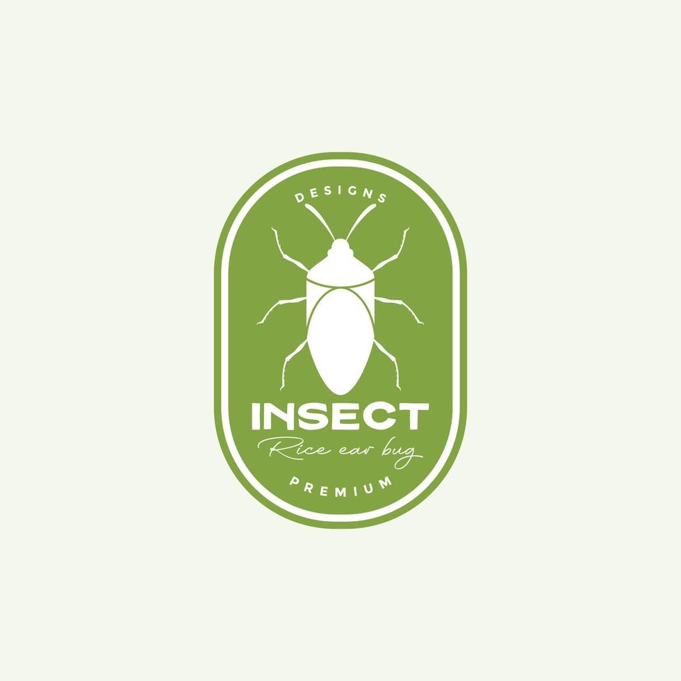 logo vintage insigne insecte coléoptère vecteur