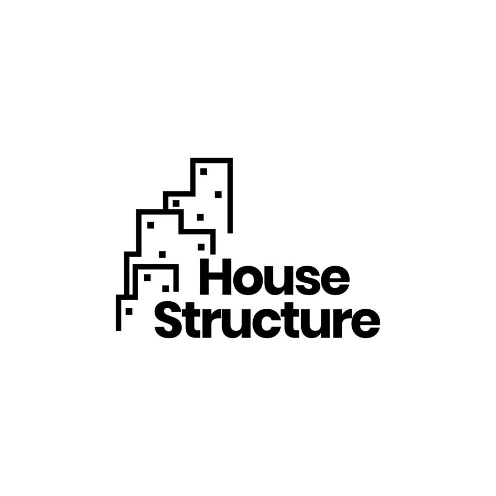structure architecte étage maison logo design vecteur