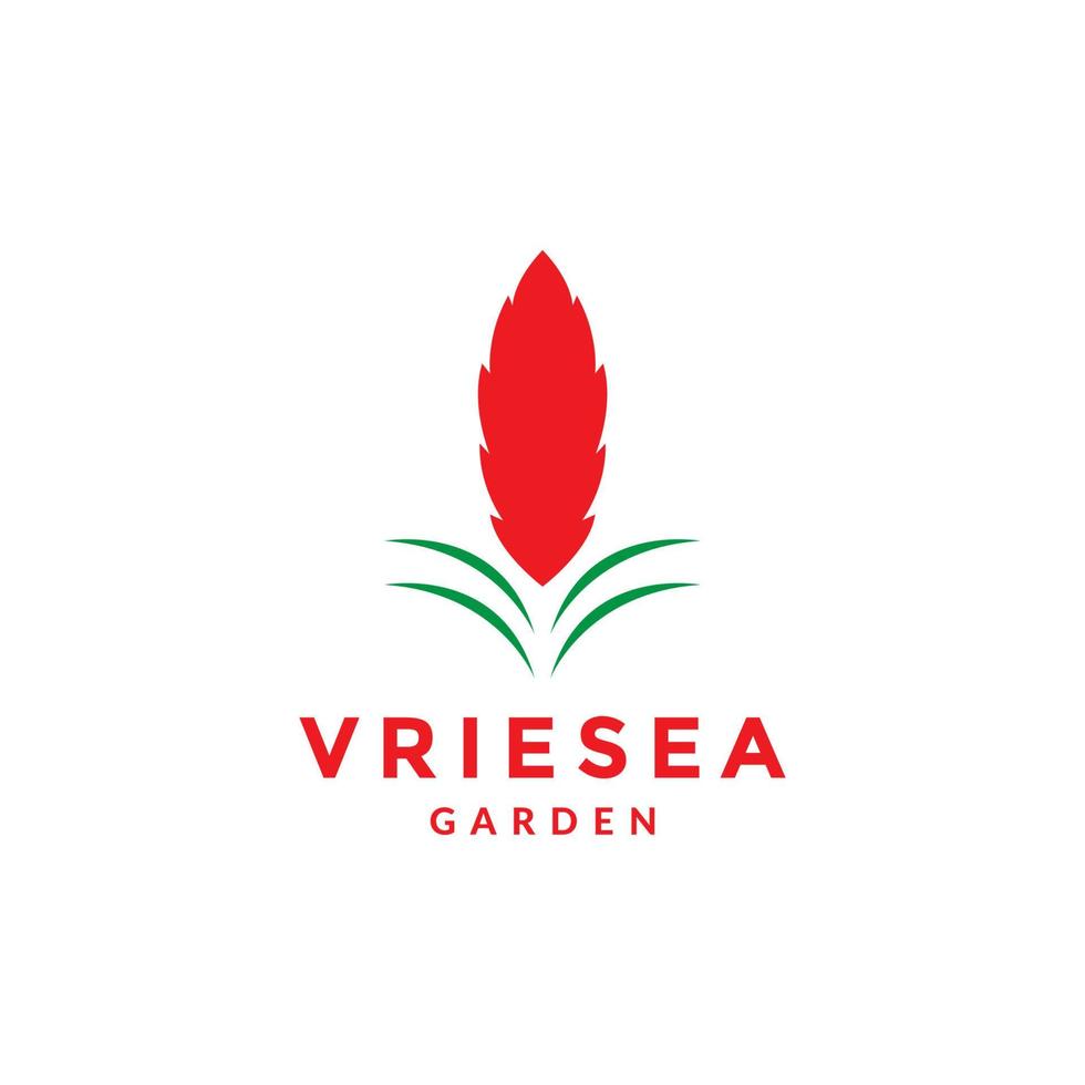 création de logo vriesea fleur colorée vecteur