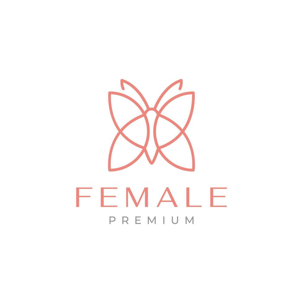 création de logo papillon féminin aux lignes minimales vecteur