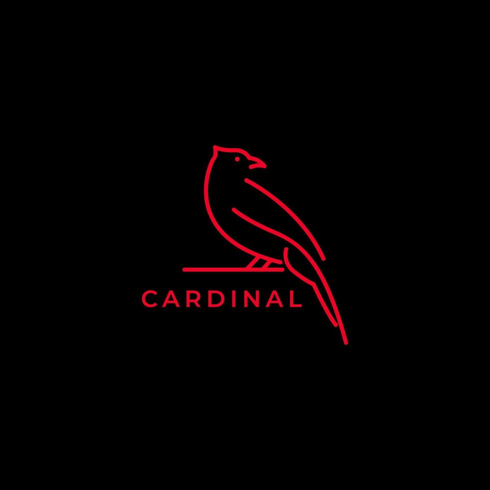 création de logo oiseau cardinal ligne art vecteur