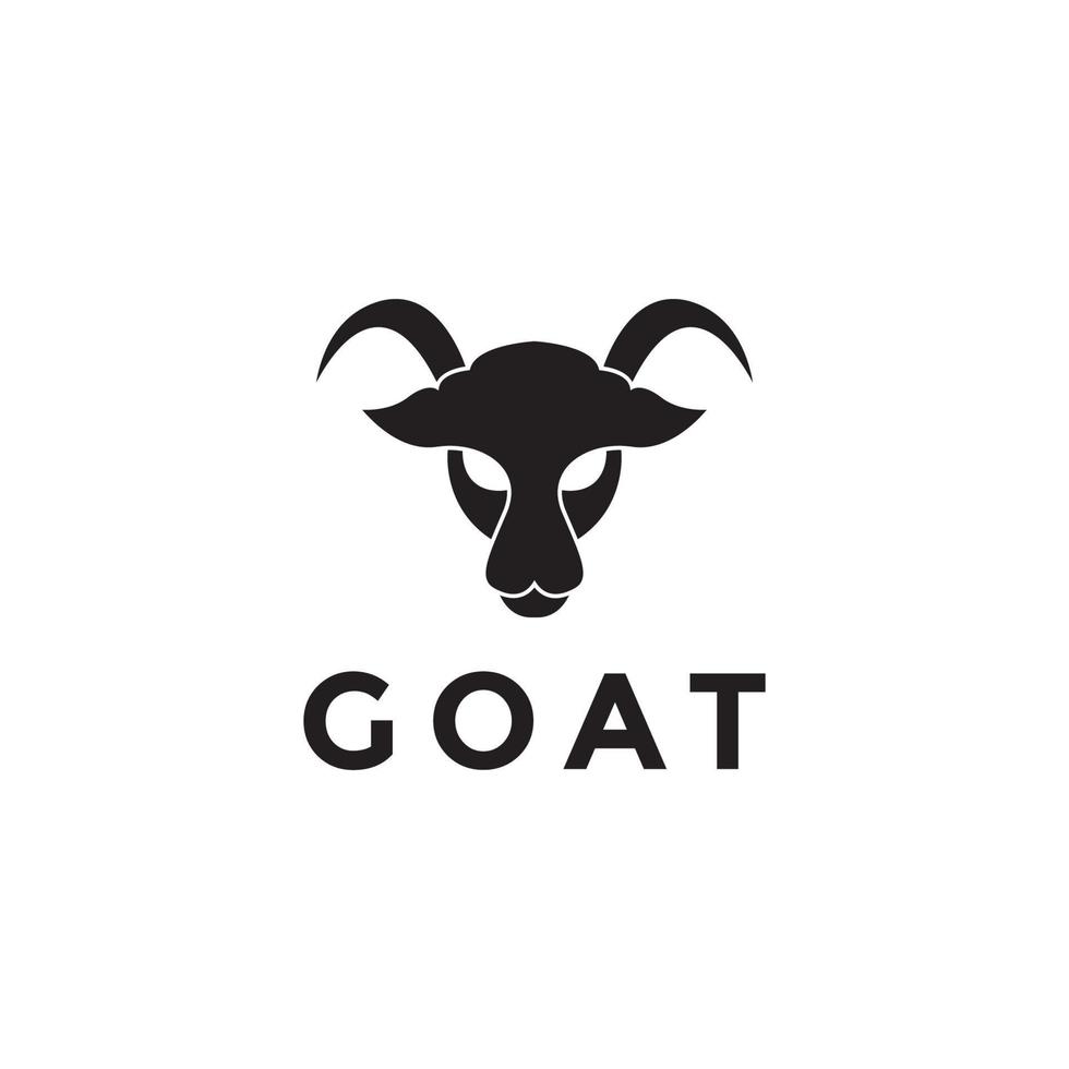 création de logo minimal de tête de chèvre vecteur