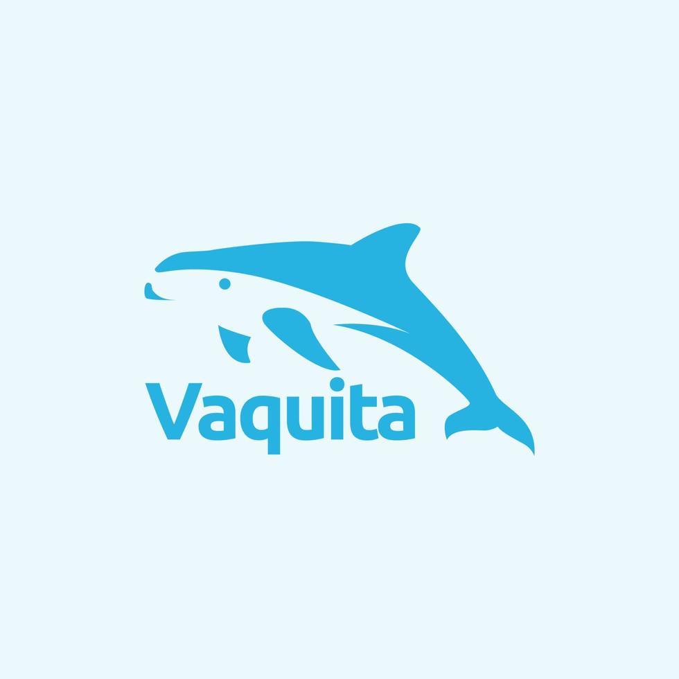 création de logo de poisson vaquita moderne vecteur