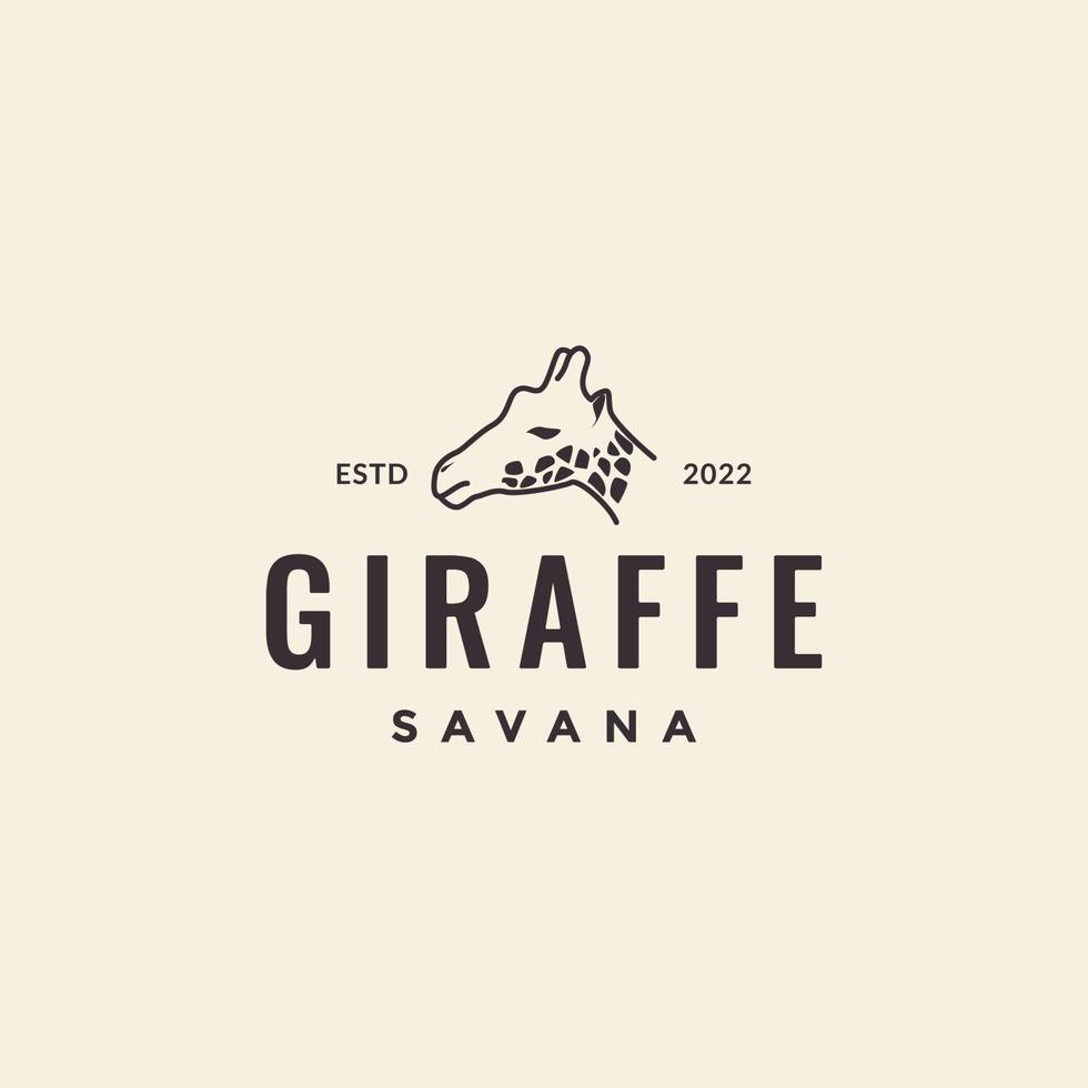 création de logo tête girafe hipster vecteur