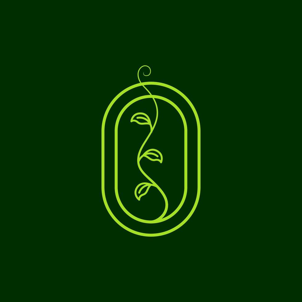 badge moderne vert avec création de logo de croissance des plantes vecteur