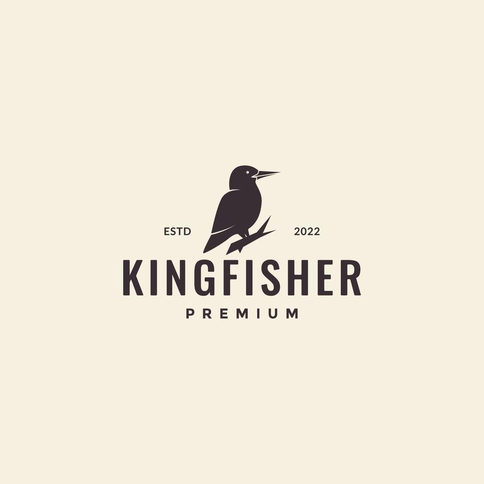 création de logo vintage hipster oiseau martin-pêcheur vecteur