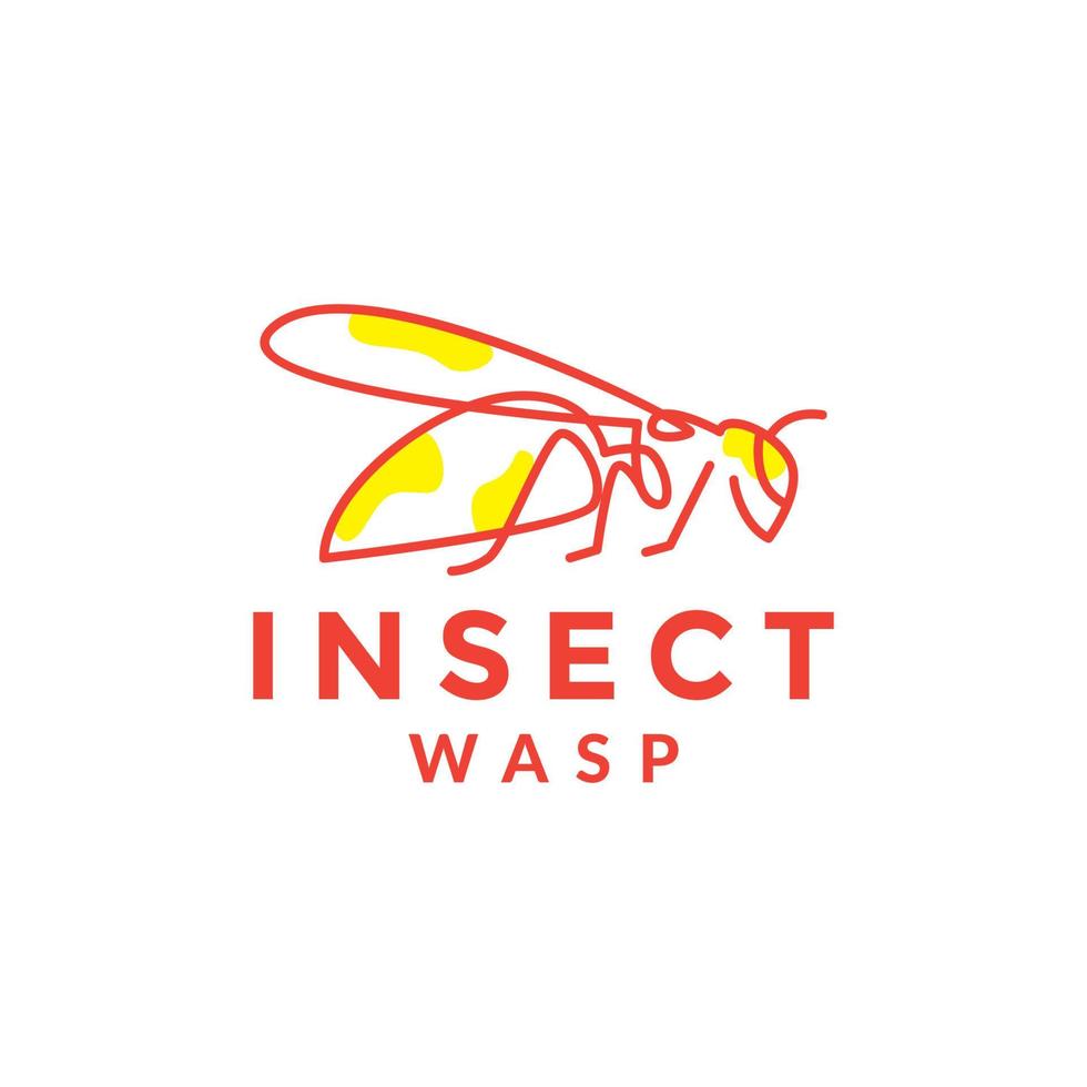 lignes abstraites insecte guêpe logo design vecteur