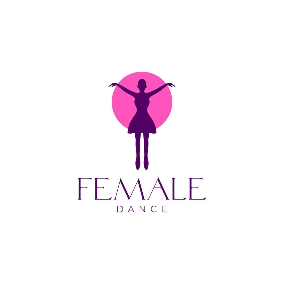 création de logo féminin danse ballet fille vecteur