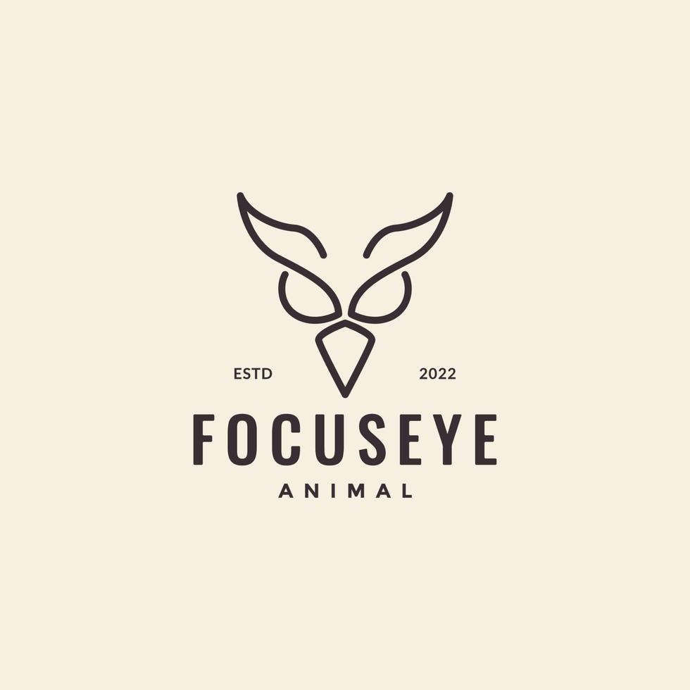 tête mise au point oeil chouette oiseau hipster logo design vecteur