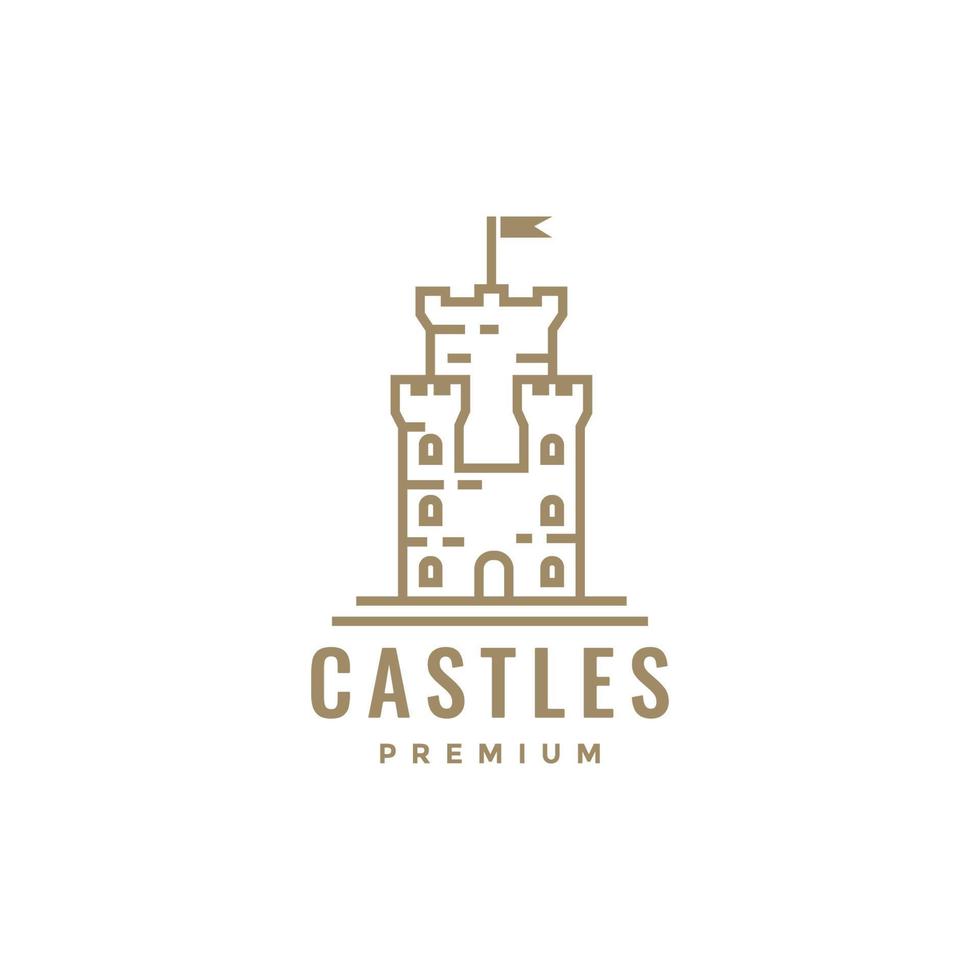 logo du royaume du château minimaliste hipster vecteur