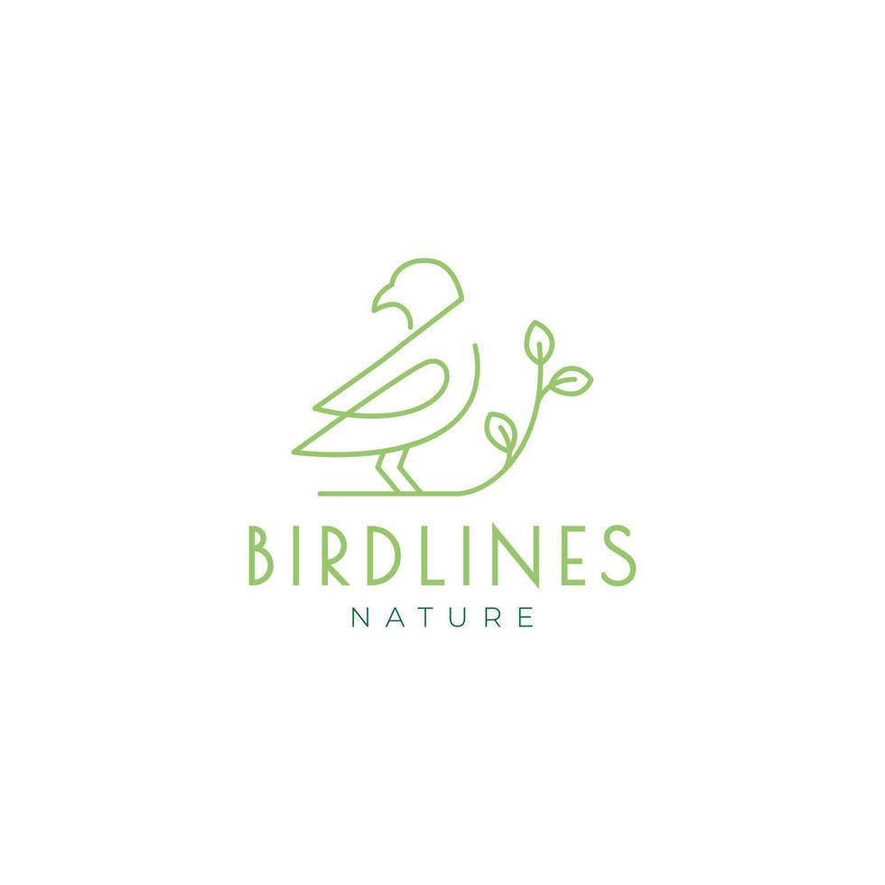 création de logo d'oiseau minimaliste d'art de lignes vecteur