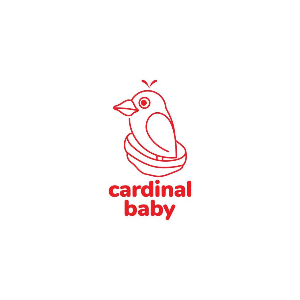 création de logo de nid d'oiseau cardinal vecteur