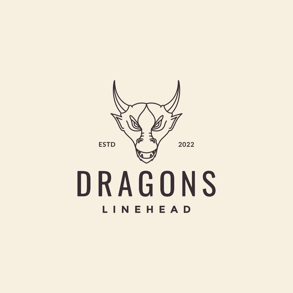 création de logo tête de dragon hipster vecteur